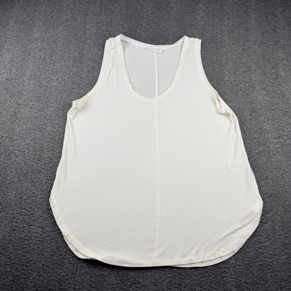 Double Zero White Women's L Large V-Neck Tank Top Sleeveless Shirt DZ19A701‎